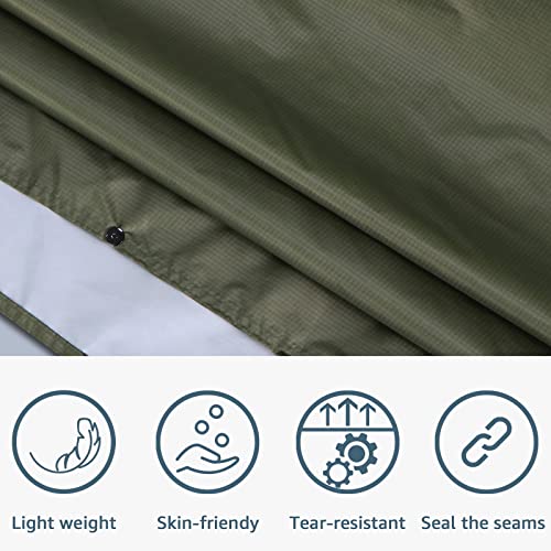 Anyoo Waterproof Rain Poncho Lightweight Reusable Hiking Hooded Coat Jacket for Outdoor Activities