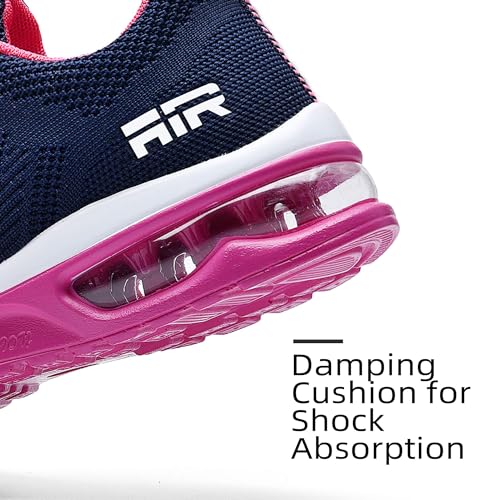 Lamincoa Women's Air Athletic Running Shoes Lightweight Breathable Fashion Sneakers Gym Training Shoes Tennis Casual Sneaker Blue-Rose 9