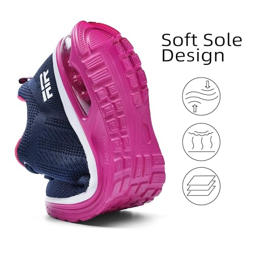 Lamincoa Women's Air Athletic Running Shoes Lightweight Breathable Fashion Sneakers Gym Training Shoes Tennis Casual Sneaker Blue-Rose 9