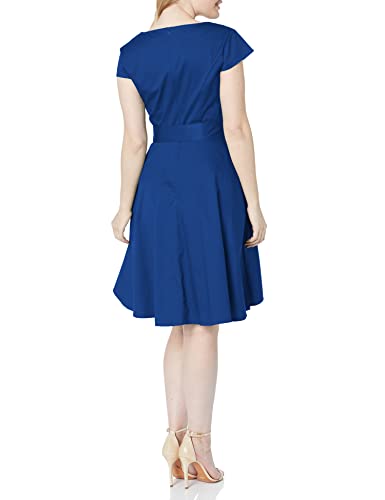Dressystar DS1956 Women Vintage 1950s Retro Rockabilly Prom Dresses Cap-Sleeve S Royal Blue