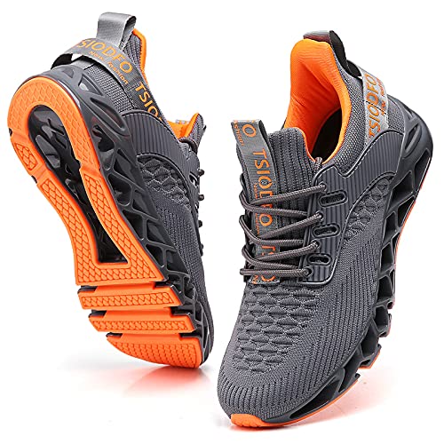 TSIODFO Slip on Sneakers for Women Casual Sport Running Shoes Athletic Train Tennis Walking Shoes Ladies Gym Workout Jogging Fashion Sneaker Grey Size 7