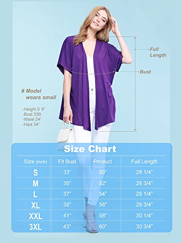 MBJ Womens Short Sleeve Dolman Cardigan XXL Black