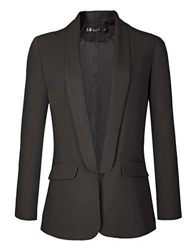 Urban CoCo Women's Office Blazer Jacket Open Front Womens Blazers for Work Professional (2XL, Black)