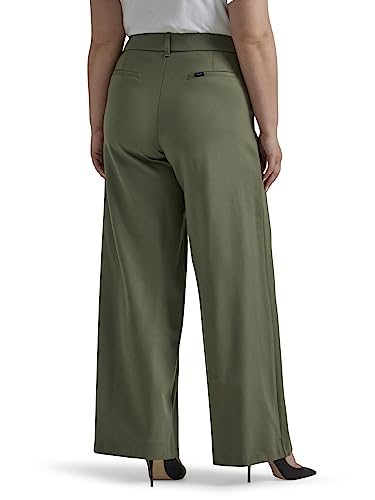 Lee Women's Wide Leg Pant, Olive Grove, Ultra Comfort