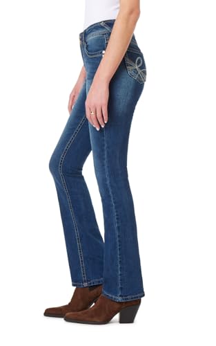 WallFlower Women's Luscious Curvy Bootcut Mid-Rise Insta Stretch Juniors Jeans (Standard and Plus), Twinkle, 9 Long