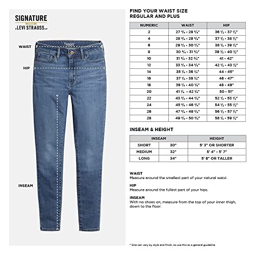 Signature by Levi Strauss & Co. Gold Label Women's Totally Shaping Pull-On Skinny Jeans (Available in Plus Size), Harmony, 14 Medium