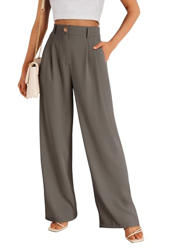Brown Wide Leg Palazzo Pants for Women Fashion