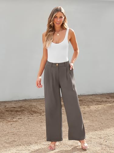 Brown Wide Leg Palazzo Pants for Women Fashion