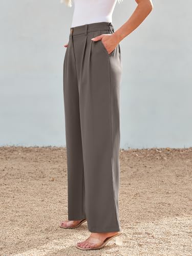 Brown Wide Leg Palazzo Pants for Women Fashion