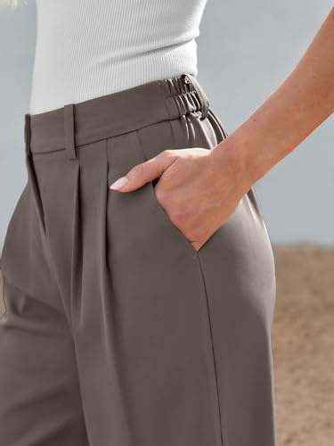 Brown Wide Leg Palazzo Pants for Women Fashion