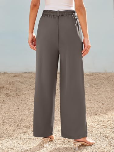 Brown Wide Leg Palazzo Pants for Women Fashion