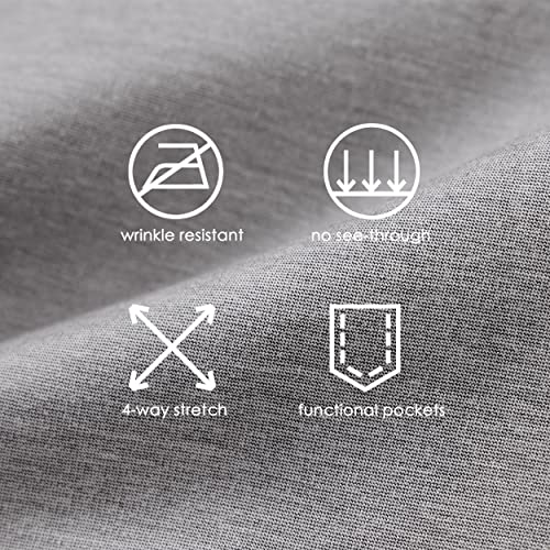 Willit 31" Women's Yoga Dress Pants Bootcut Work Slacks Pants Stretch Office Casual Belt Loops Pants 4 Pockets Light Charcoal L