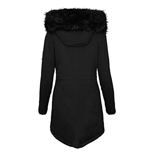 LUGOGNE Winter Coats for Women Warm Hooded Outerwear Solid Thick Padded Jacket Loose Fleece Oversized Hooded Coat