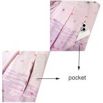 Girstunm Women's Pleated Vintage Skirt Floral Print A-line Midi Skirts with Pockets Red M