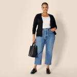 Amazon Essentials Women's Lightweight Vee Cardigan Sweater (Available in Plus Size), Black, Large