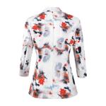 Womens 3/4 Sleeve Lightweight Office Work Suit Jacket Boyfriend Blazer (1905 White, XL)