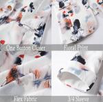 Womens 3/4 Sleeve Lightweight Office Work Suit Jacket Boyfriend Blazer (1905 White, XL)