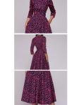 Simple Flavor Women's Floral Vintage Dress Elegant Midi Evening Dress 3/4 Sleeves (Red, L)