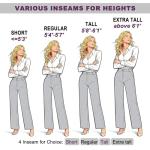 iChosy Women's High Waist Wide Leg Grey Pants