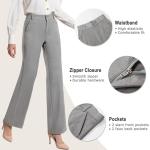 iChosy Women's High Waist Wide Leg Grey Pants
