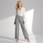 iChosy Women's High Waist Wide Leg Grey Pants
