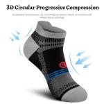 Low Cut Compression Socks for Men and Women(6 Pairs), No Show Ankle Running Socks Nano Socks with Arch Support for Plantar Fasciitis, Cyling, Athletic, Flight, Travel, Nurses. Black L/XL