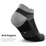 Low Cut Compression Socks for Men and Women(6 Pairs), No Show Ankle Running Socks Nano Socks with Arch Support for Plantar Fasciitis, Cyling, Athletic, Flight, Travel, Nurses. Black L/XL