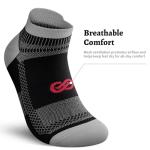 Low Cut Compression Socks for Men and Women(6 Pairs), No Show Ankle Running Socks Nano Socks with Arch Support for Plantar Fasciitis, Cyling, Athletic, Flight, Travel, Nurses. Black L/XL