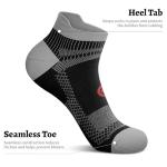 Low Cut Compression Socks for Men and Women(6 Pairs), No Show Ankle Running Socks Nano Socks with Arch Support for Plantar Fasciitis, Cyling, Athletic, Flight, Travel, Nurses. Black L/XL