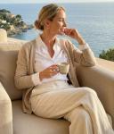 Women's Formal Work Wear White Simple Shirt (225 White, M)