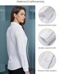 Women's Formal Work Wear White Simple Shirt (225 White, M)