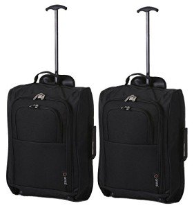 Valencia Cabin Luggage Set - 42L, Black, 2 Pieces