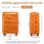 Lightweight Orange Hard Shell Cabin Luggage 55cm
