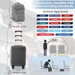 COOLIFE Hard Shell Cabin Luggage Set - Black