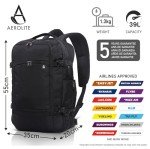 Aerolite 39L Black Cabin Luggage Backpack 55x35cm
