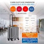 Lightweight Hard Shell Cabin Luggage 56x45x25cm
