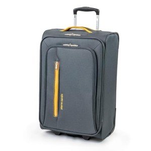 Pierre Cardin Lightweight 56cm Cabin Luggage - Grey/Orange