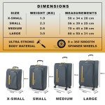 Pierre Cardin Lightweight 56cm Cabin Luggage - Grey/Orange