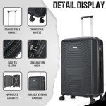 Lightweight 4-Wheel Cabin Luggage 56x45x25cm Black