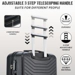 Lightweight 4-Wheel Cabin Luggage 56x45x25cm Black