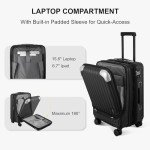 LEVEL8 Expandable Cabin Luggage with Laptop Compartment