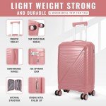 FLYMAX 56x45x25cm Lightweight Cabin Luggage with Wheels