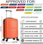 FLYMAX 55x35x20 Lightweight Cabin Luggage – Orange