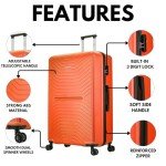 FLYMAX 55x35x20 Lightweight Cabin Luggage – Orange