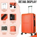 FLYMAX 55x35x20 Lightweight Cabin Luggage – Orange