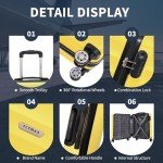 FLYMAX 56x45x25cm Lightweight Cabin Luggage - Yellow