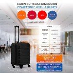 EJ Cabin Luggage 56x45x25cm Lightweight 4-Wheel Suitcase