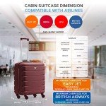 Lightweight 4-Wheel Hard Case Cabin Luggage 56x45x25cm