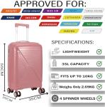 FLYMAX 56x45x25cm Lightweight Cabin Luggage with Wheels