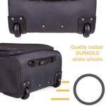 Pierre Cardin Lightweight 56cm Cabin Luggage - Grey/Orange